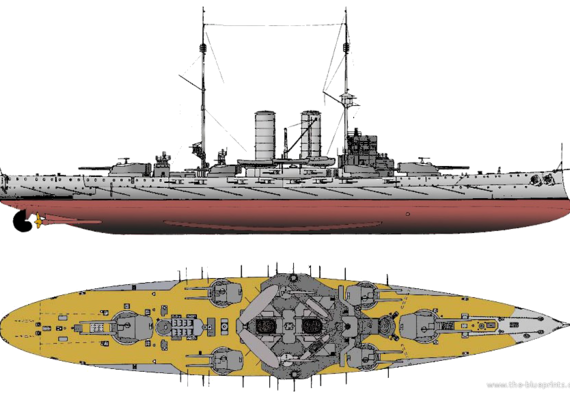 Корабль KuK Radetzky [Battleship] (1914) - чертежи, габариты, рисунки